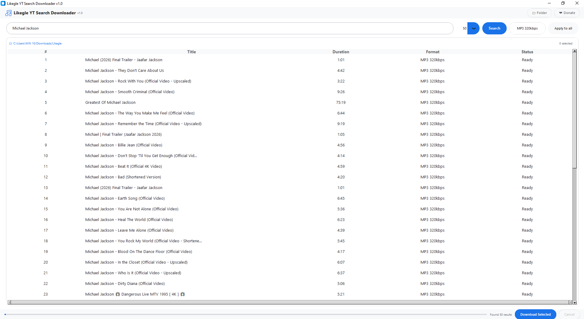 YT Downloader Interface